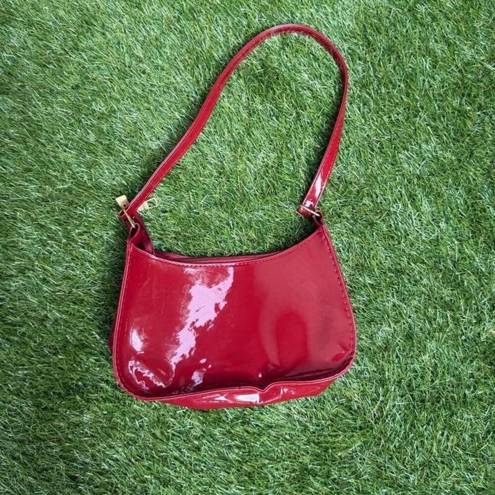 Red patent leather mini purse